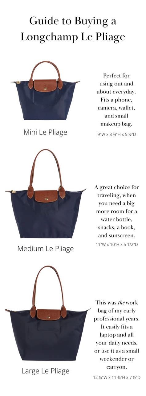 longchamp e pliage size